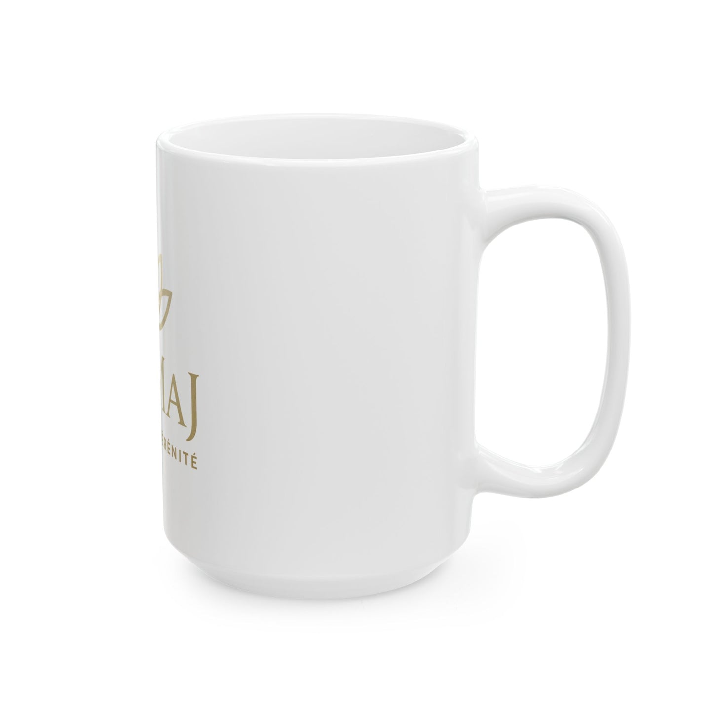 Ceramic Mug — Primal Logo "Élégance & Sérénité" Gold Lotus Coffee Tea Cup (11oz, 15oz)