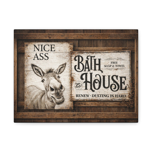 Copy of Rustic 'Nice Ass' Donkey Bathroom Canvas