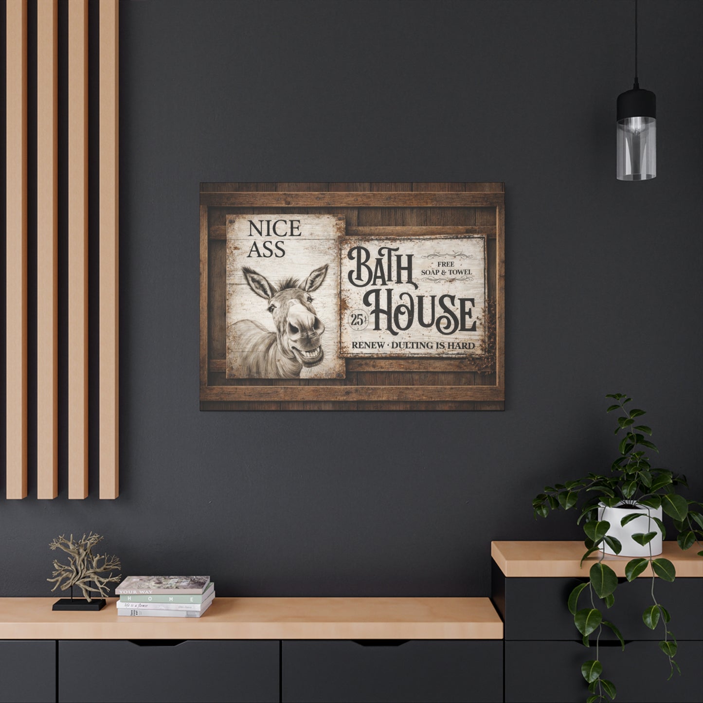 Copy of Rustic 'Nice Ass' Donkey Bathroom Canvas