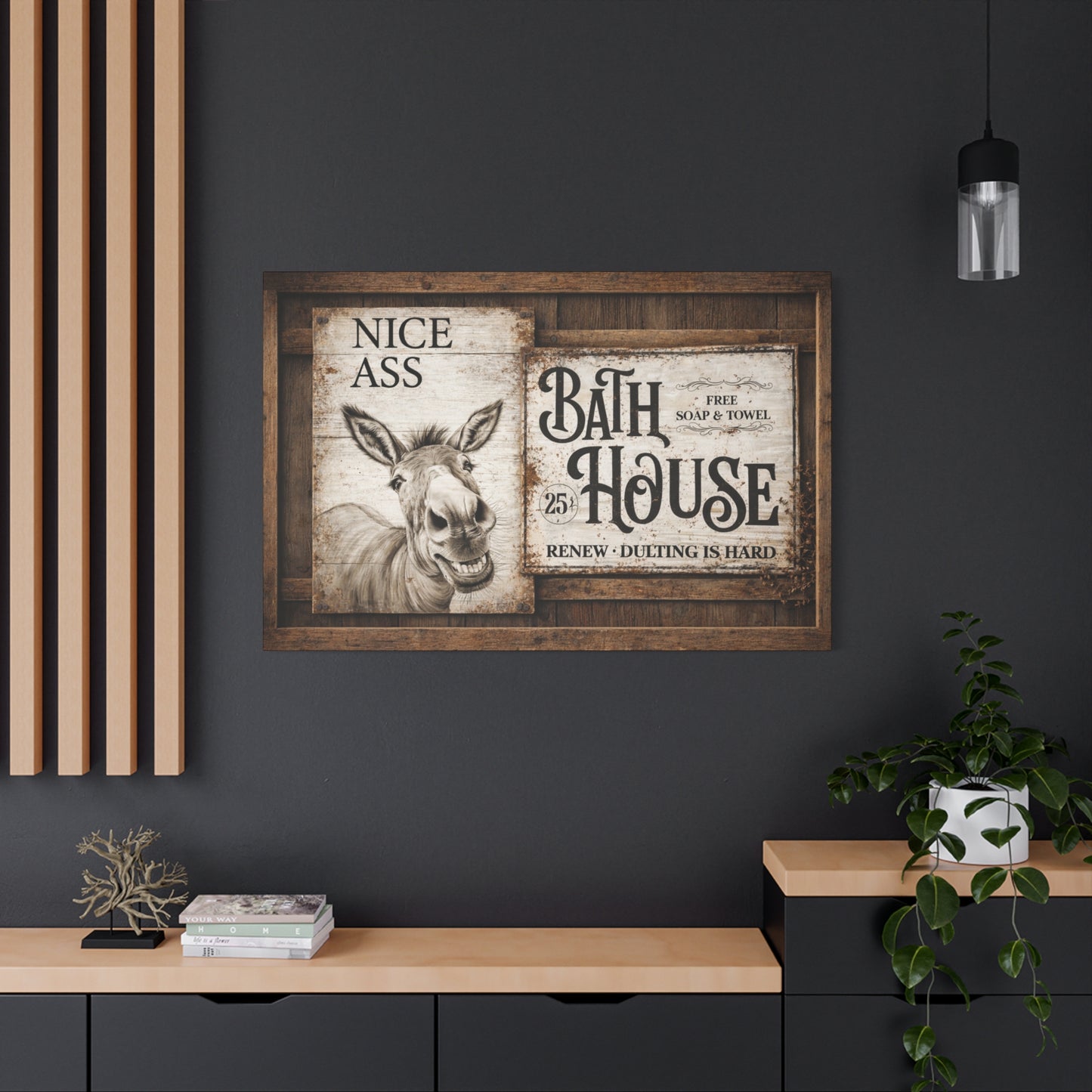 Copy of Rustic 'Nice Ass' Donkey Bathroom Canvas