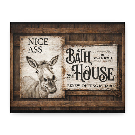 Copy of Rustic 'Nice Ass' Donkey Bathroom Canvas