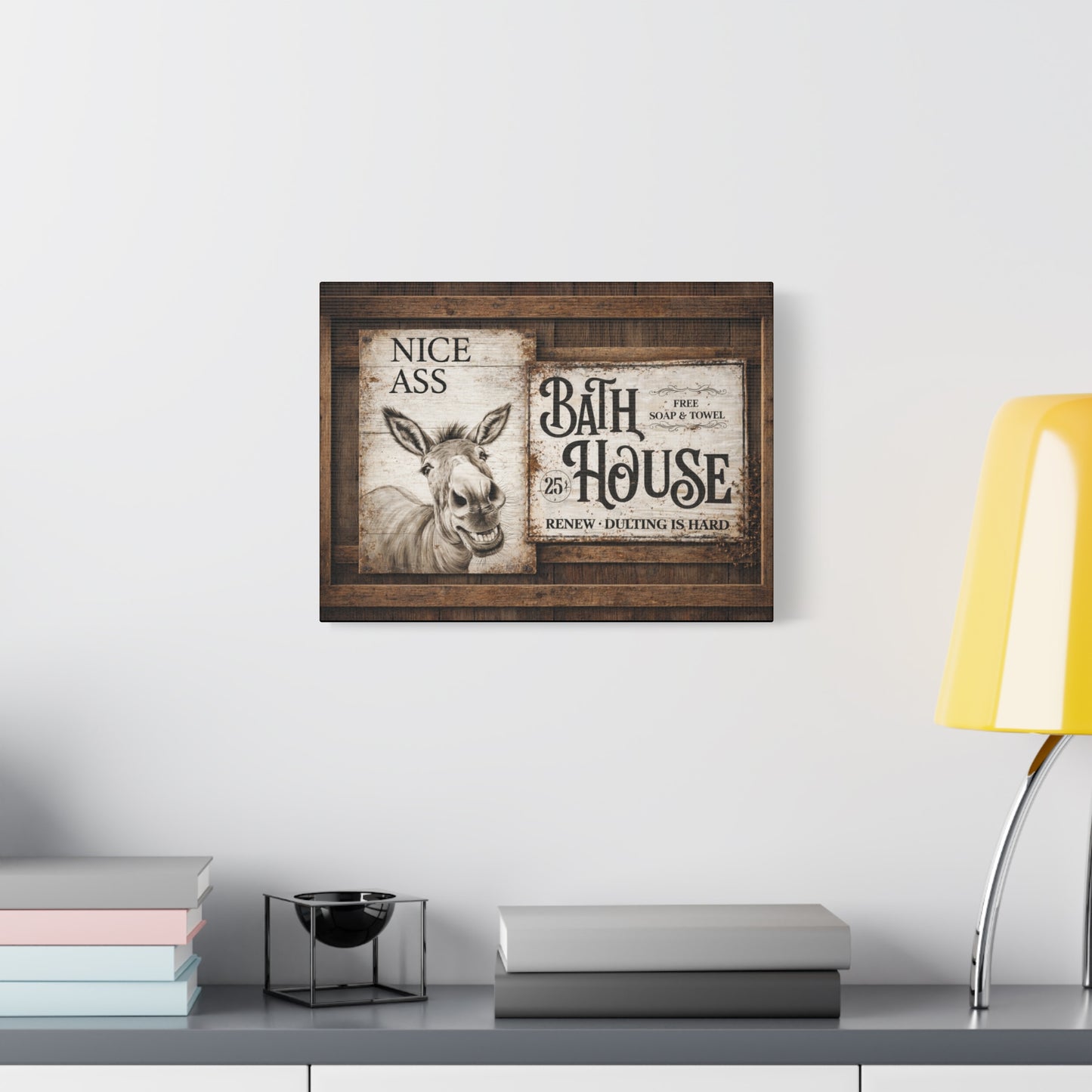 Copy of Rustic 'Nice Ass' Donkey Bathroom Canvas