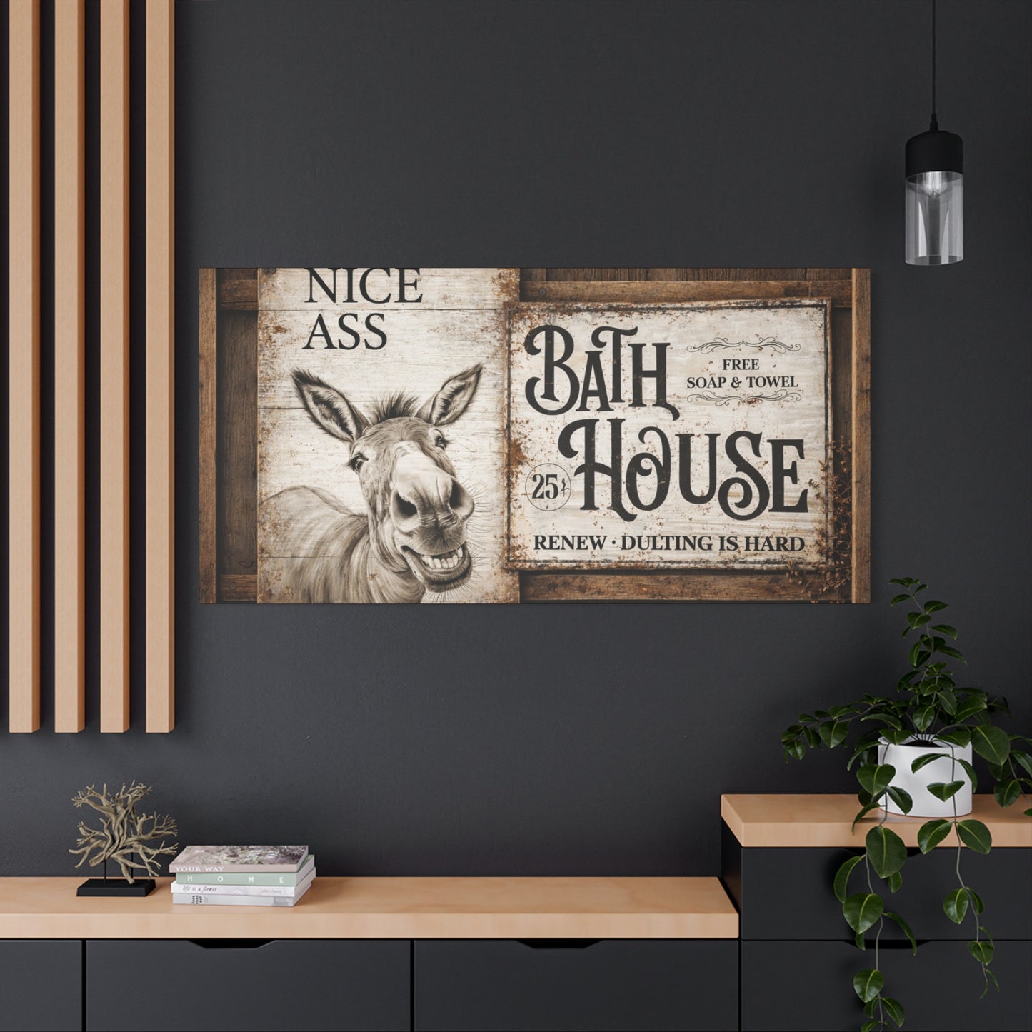 Copy of Rustic 'Nice Ass' Donkey Bathroom Canvas