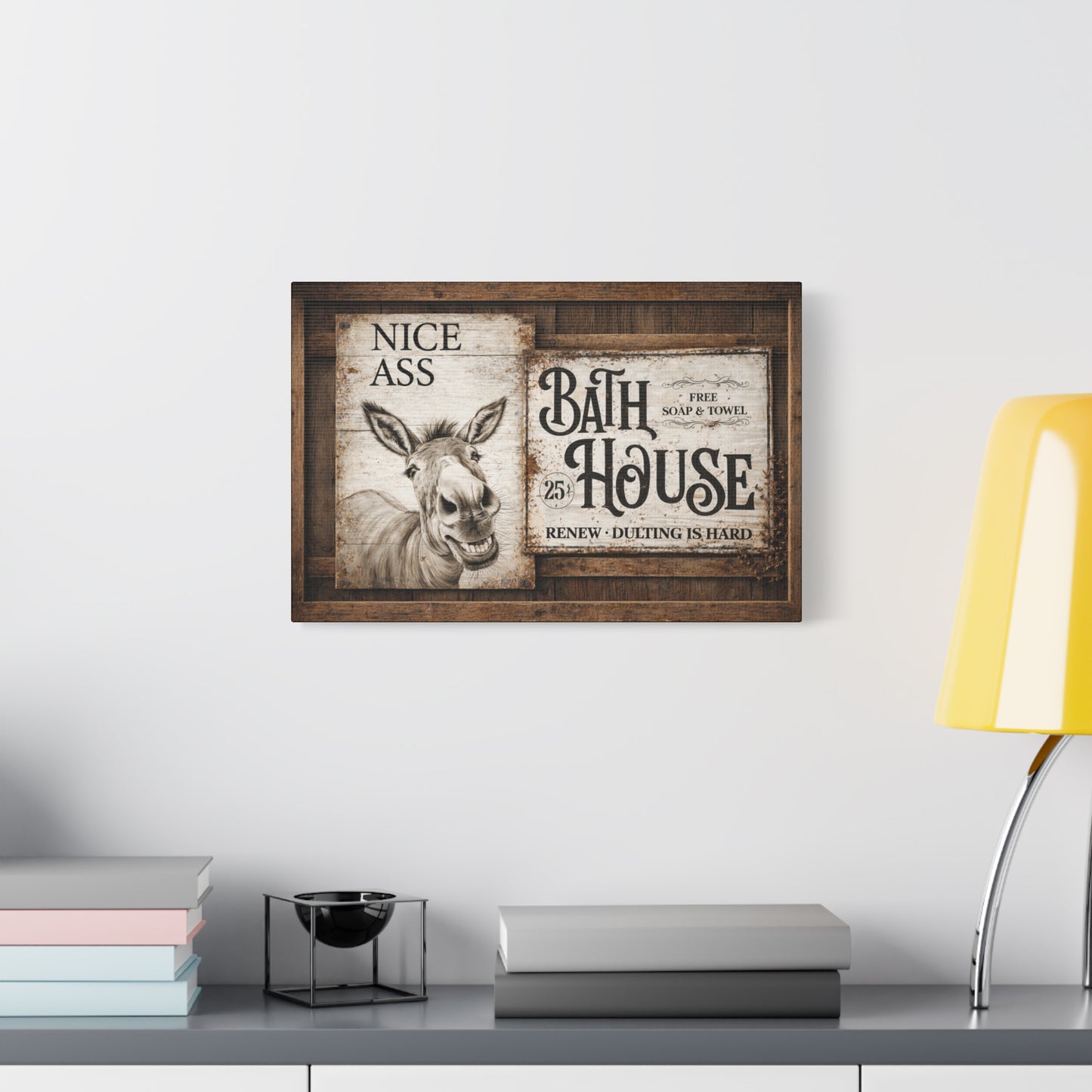 Copy of Rustic 'Nice Ass' Donkey Bathroom Canvas