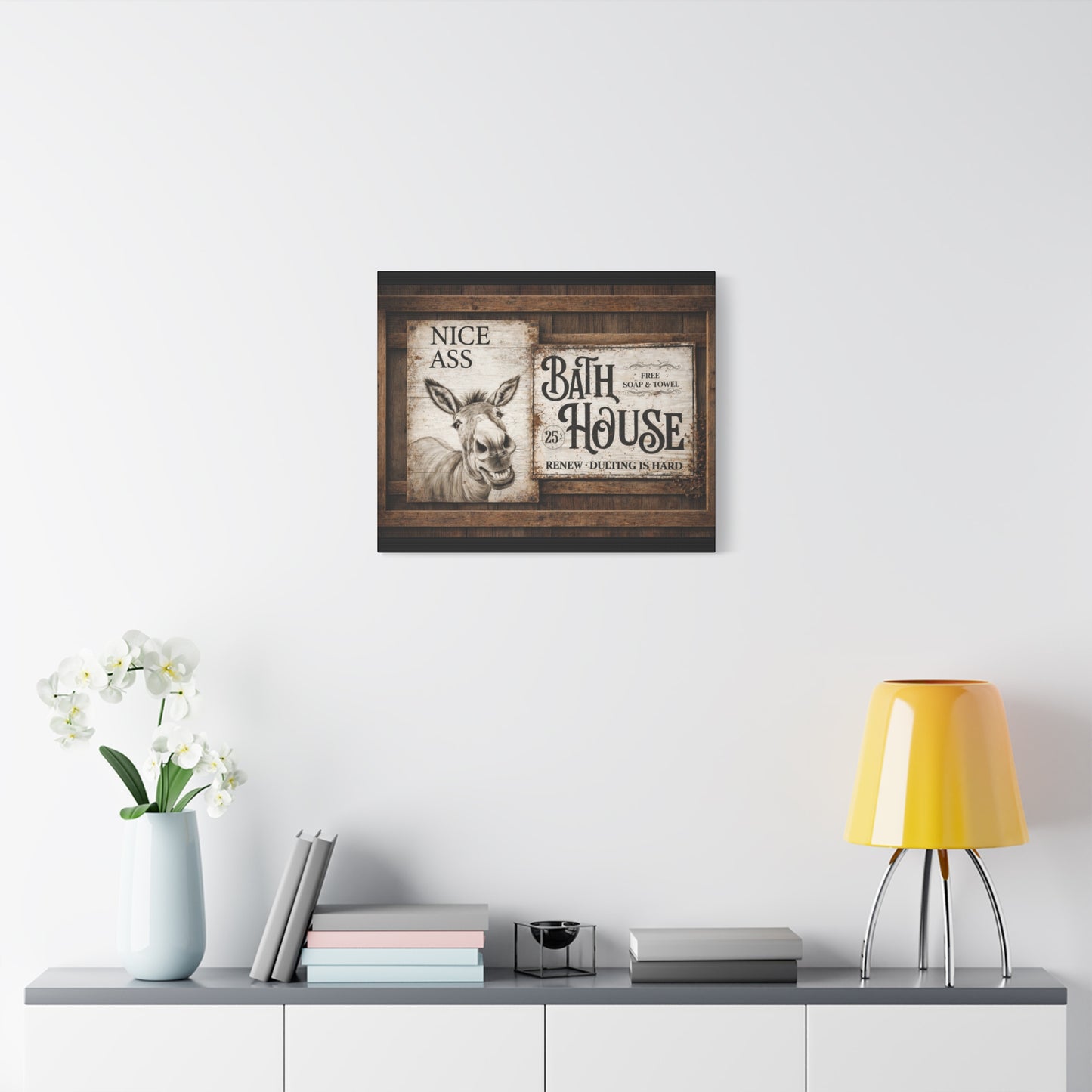 Copy of Rustic 'Nice Ass' Donkey Bathroom Canvas
