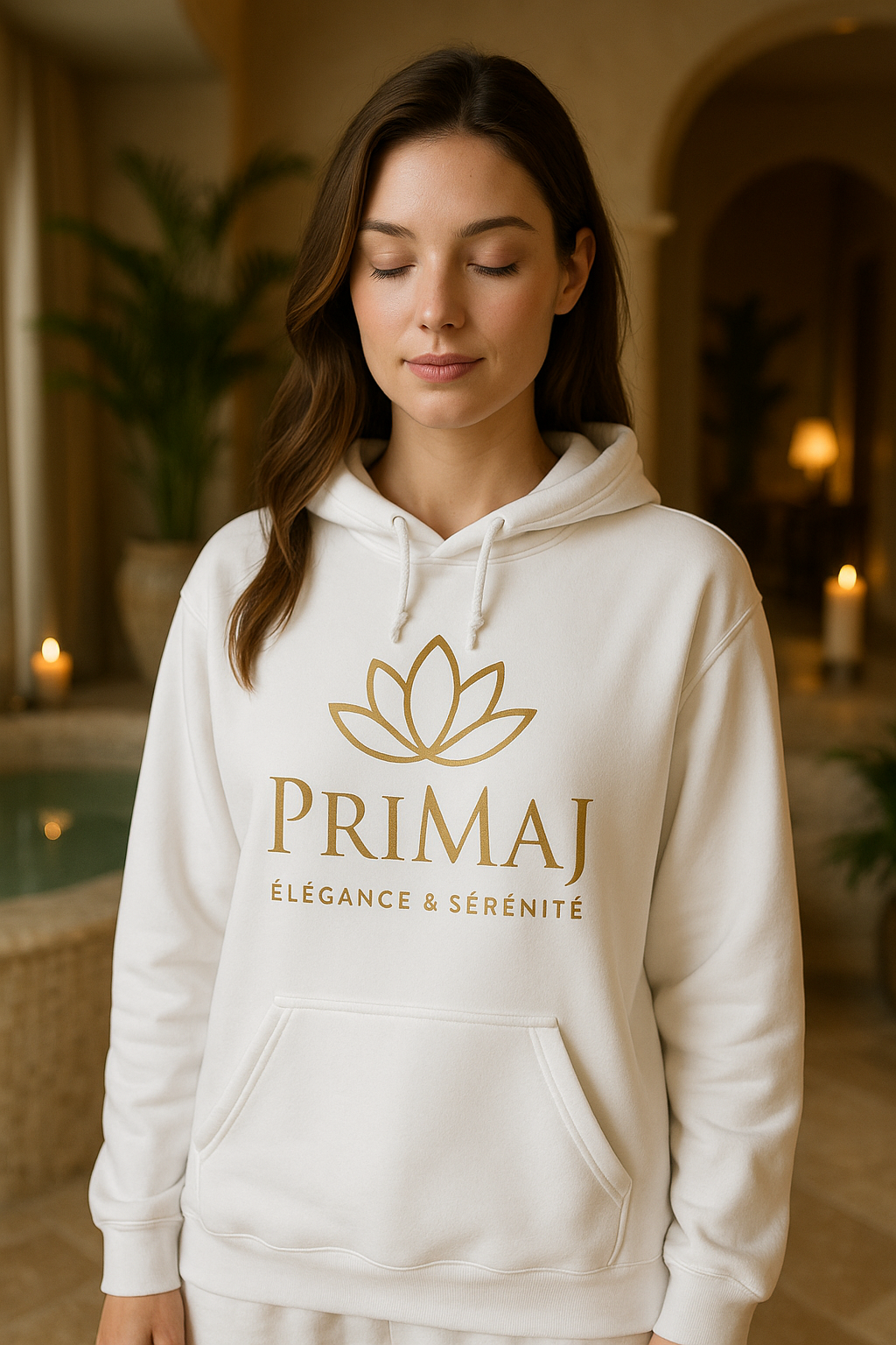 Hoodie — PrimaJ Gold Lotus Logo Pullover